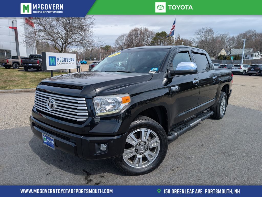 Midnight Black Metallic 2016 Toyota Tundra Platinum CrewMax 5.7L 4WD Pickup Truck Four-Wheel Drive 6-Speed Automatic Overdrive