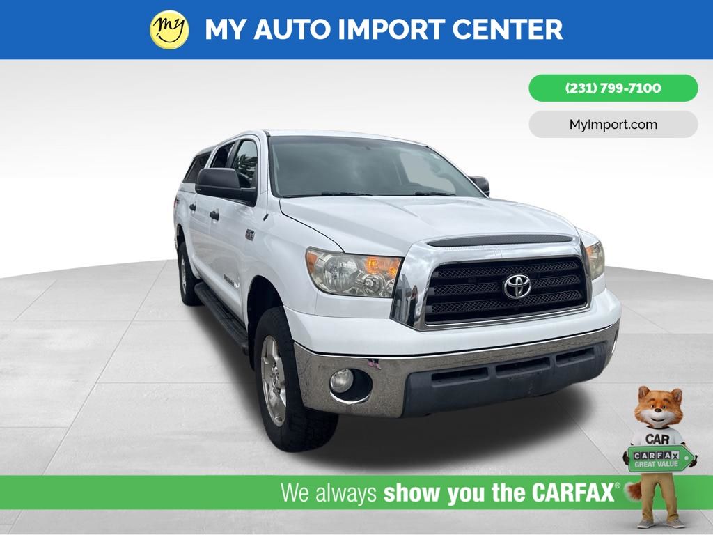 White 2007 Toyota Tundra SR5 5.7L Double Cab 4WD Pickup Truck Four-Wheel Drive 6-Speed Automatic
