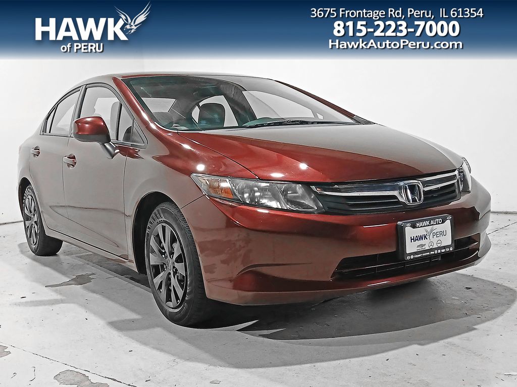 Red (Crimson Pearl) 2012 Honda Civic Sedan Front-Wheel Drive 5-Speed Automatic