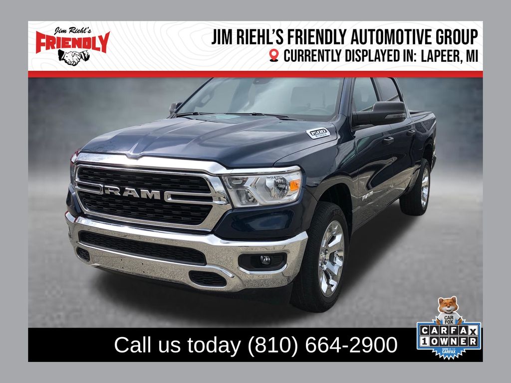 Patriot Blue Pearlcoat 2023 RAM 1500 Pickup Truck Four-Wheel Drive 8-Speed Automatic