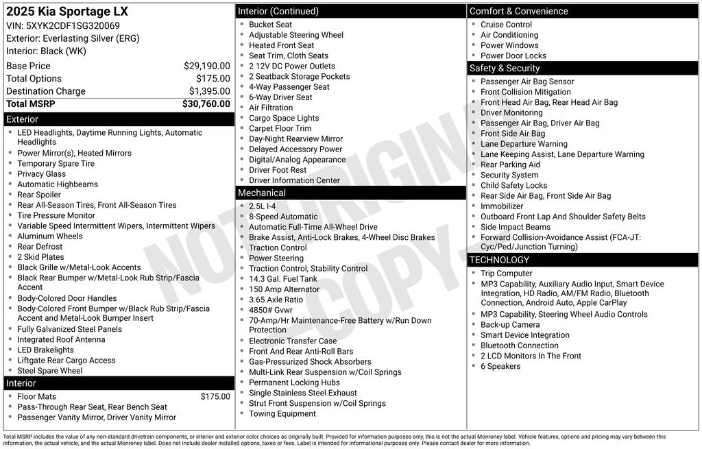 Used 2025 Silver Kia LX image 2