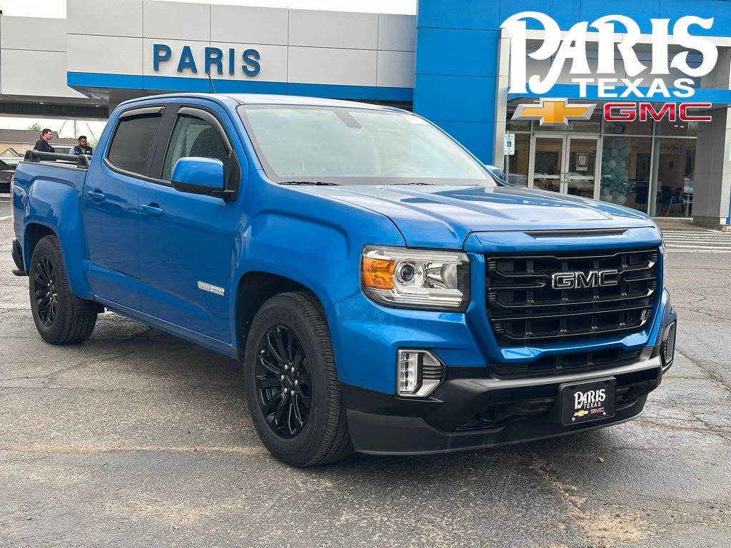 Dynamic Blue Metallic 2022 GMC Canyon Elevation Crew Cab RWD Pickup Truck 4X2 8-Speed Automatic