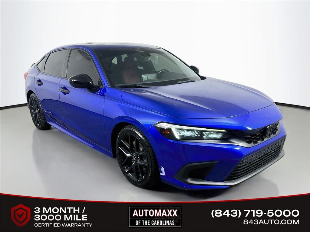 Blue 2022 Honda Civic Sedan Front-Wheel Drive 6-Speed Manual