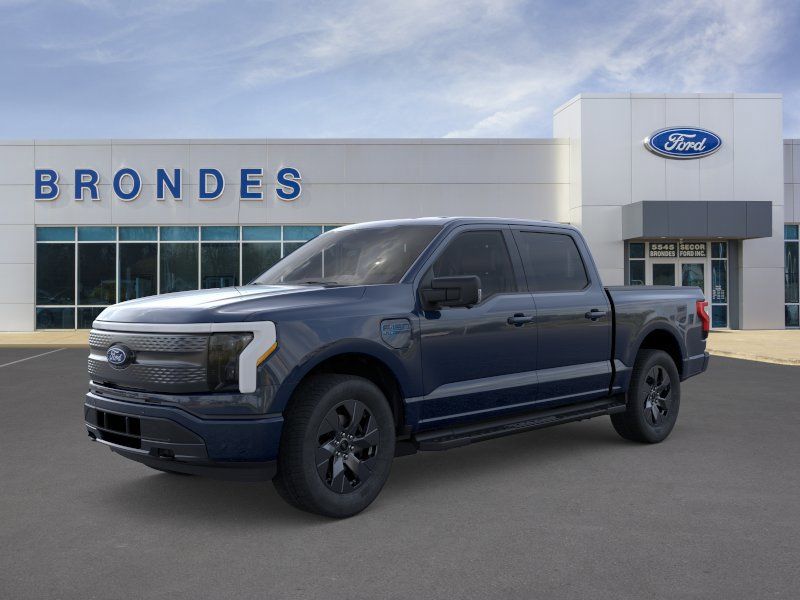 Antimatter Blue Metallic 2025 Ford F-150 Lightning Flash SuperCrew AWD Pickup Truck All-Wheel Drive Automatic