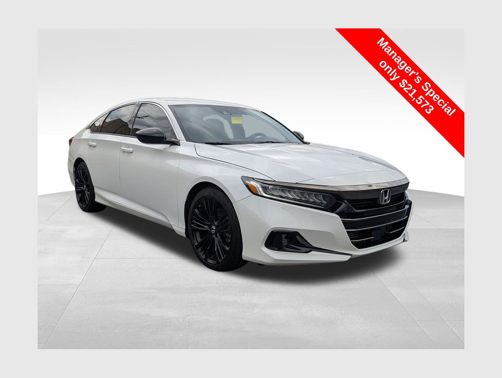 White 2022 Honda Accord Sedan Front-Wheel Drive Continuously Variable Transmission