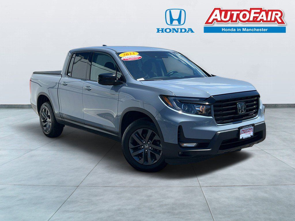 Sonic Gray Pearl 2023 Honda Ridgeline Pickup Truck All-Wheel Drive 9-Speed Automatic