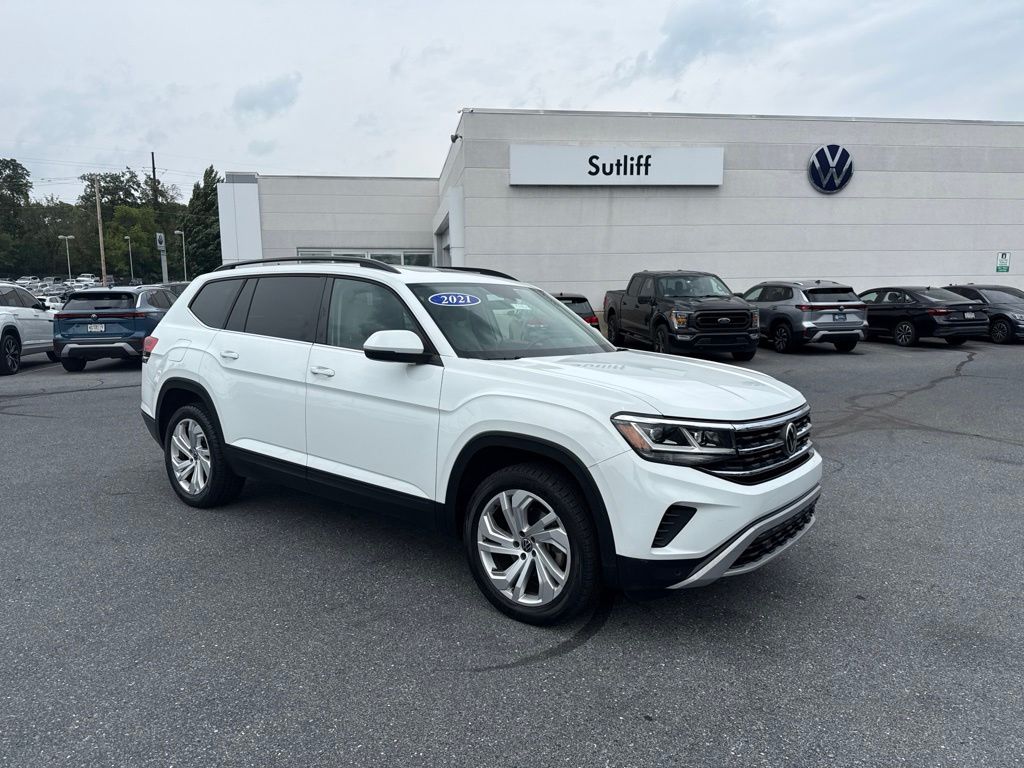 2021 Volkswagen Atlas 3.6L V6 SE w/Technology White at Bob Ruth Ford