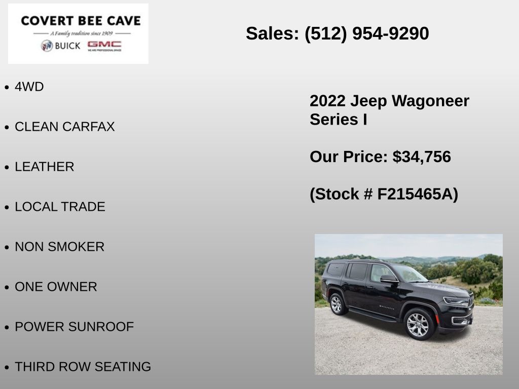 Used Car 2022 Jeep Wagoneer  Series I For Sale Under $35,000 In Austin, Texas