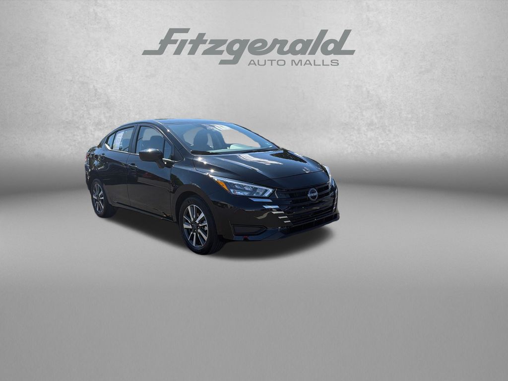 Super Black Metallic 2025 Nissan Versa Sedan Front-Wheel Drive Continuously Variable Transmission
