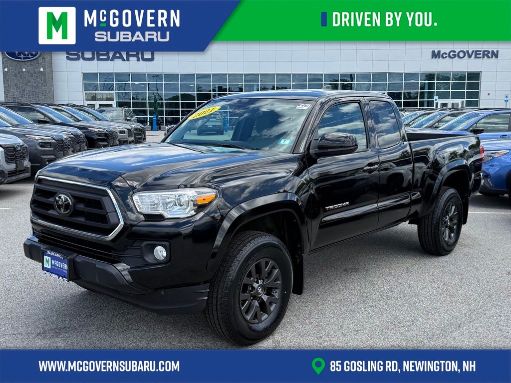 Midnight Black Metallic 2021 Toyota Tacoma Pickup Truck Four-Wheel Drive 6-Speed Automatic