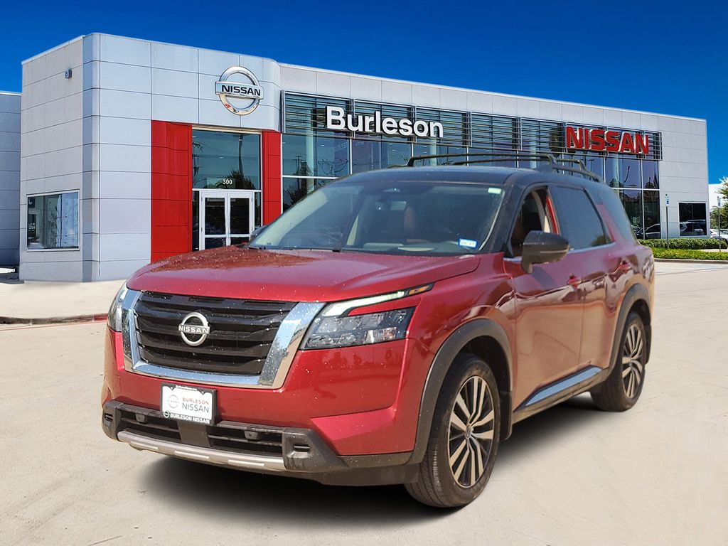 Red (Scarlet Ember/Super Black) 2025 Nissan Pathfinder SUV / Crossover Front-Wheel Drive 9-Speed Automatic