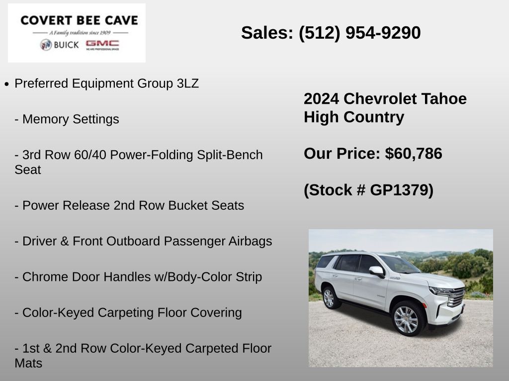Used Car 2024 Chevrolet Tahoe  High Country For Sale Under $70,000 In Austin, Texas