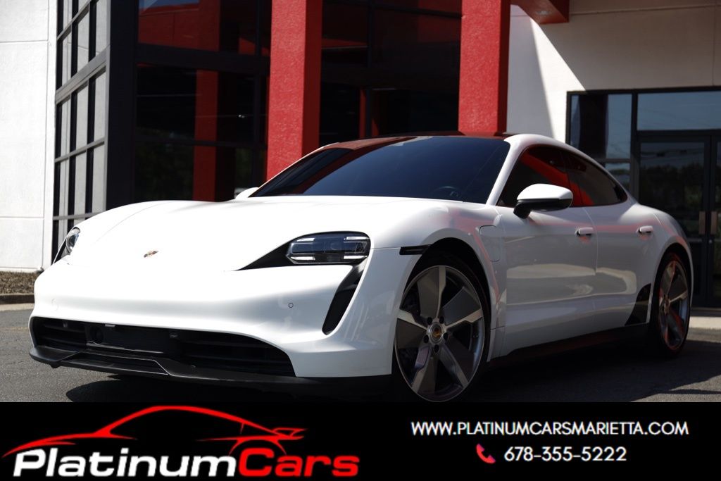White 2021 Porsche Taycan RWD Sedan Rear-Wheel Drive 2-Speed Automatic