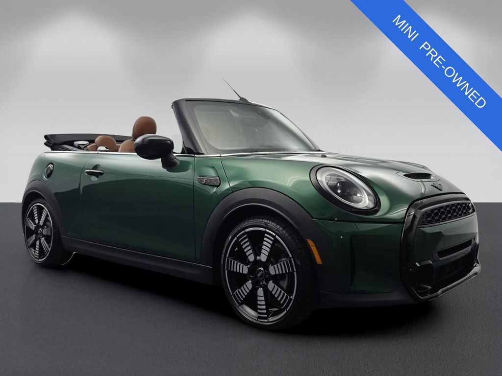 British Racing Green IV Metallic 2022 MINI Cooper Convertible Front-Wheel Drive 7-Speed Automatic