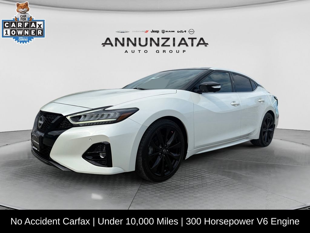 Pearl White Tricoat 2023 Nissan Maxima Sedan Front-Wheel Drive Continuously Variable Transmission