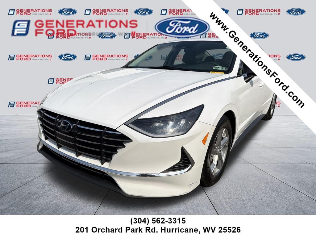 Quartz White 2021 Hyundai Sonata Sedan Front-Wheel Drive 8-Speed Automatic Overdrive