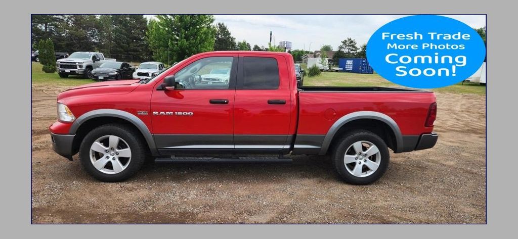 Flame Red Clearcoat 2012 RAM 1500 Outdoorsman Quad Cab 4WD Pickup Truck Four-Wheel Drive 6-Speed Automatic