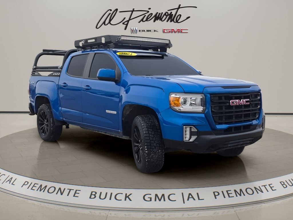 Dynamic Blue Metallic 2021 GMC Canyon Elevation Crew Cab 4WD Pickup Truck Four-Wheel Drive 8-Speed Automatic