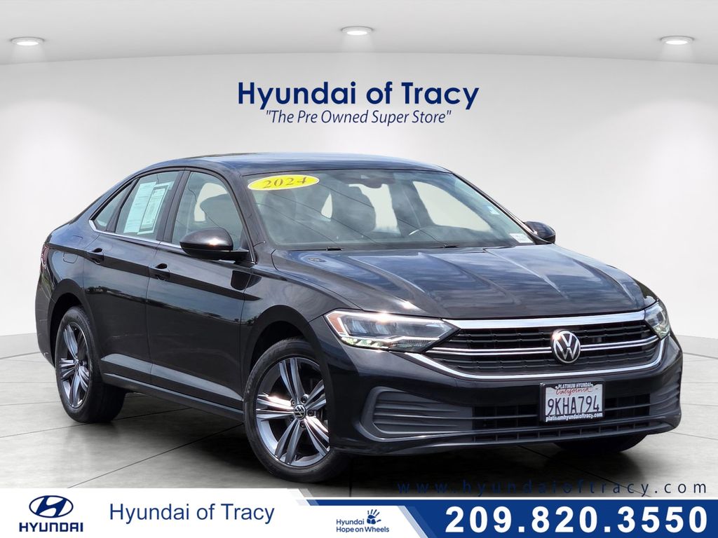 Deep Black Pearl 2024 Volkswagen Jetta Sedan Front-Wheel Drive 8-Speed Automatic