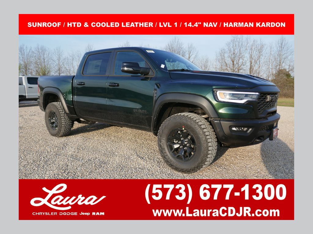 Serrano Green Metallic 2026 RAM 1500 RHO Crew Cab AWD Pickup Truck All-Wheel Drive 8-Speed Automatic