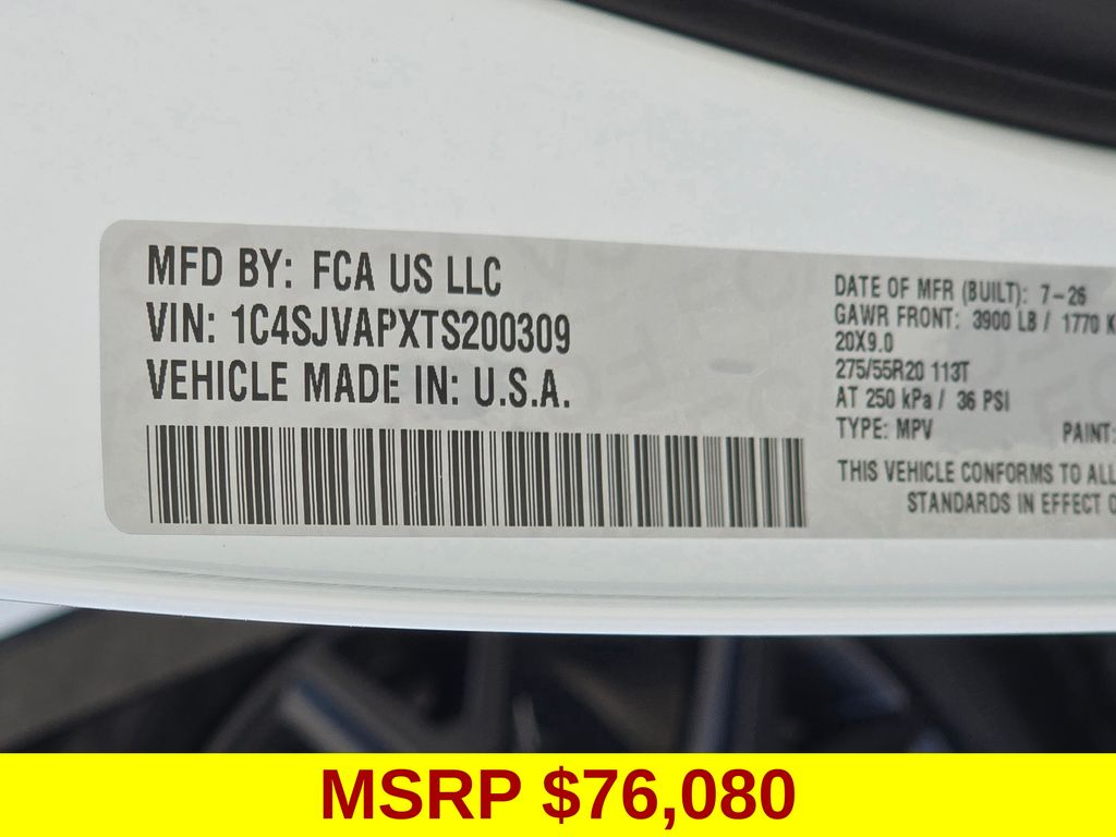 2026 Bright White Clearcoat Jeep Grand Wagoneer Upland 4X4 SUV