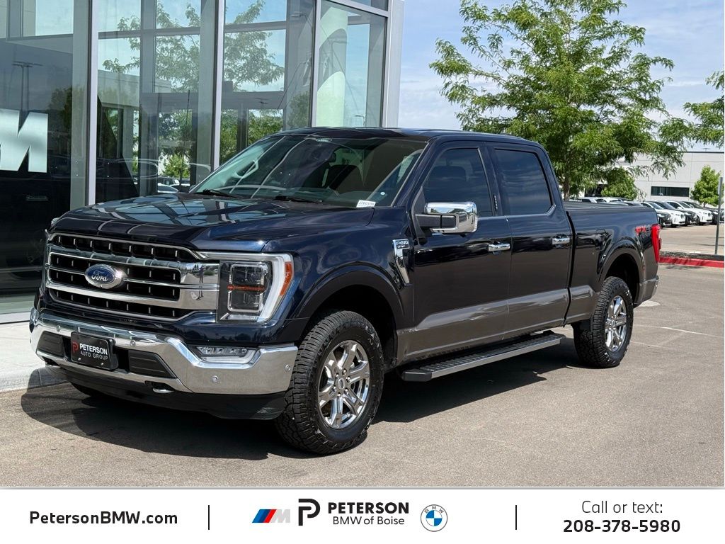 Antimatter Blue Metallic 2021 Ford F-150 Lariat SuperCrew 4WD Pickup Truck Four-Wheel Drive Automatic