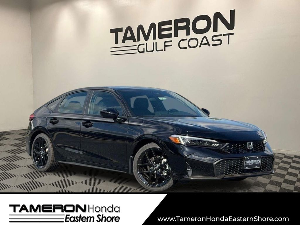 Crystal Black Pearl 2026 Honda Civic Hatchback Sport FWD Hatchback Front-Wheel Drive Continuously Variable Transmission