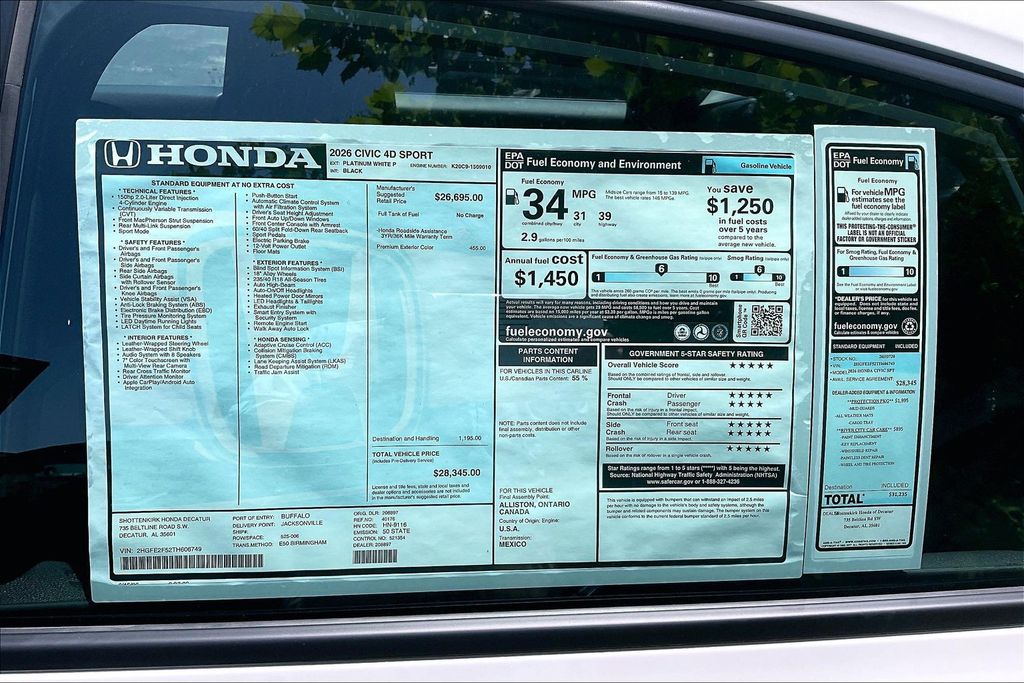 New 2026 Honda Civic Sedan Sedan