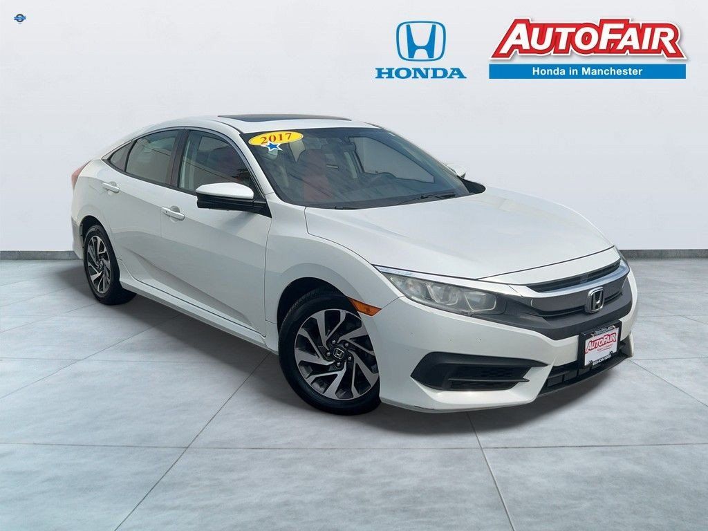 Taffeta White 2017 Honda Civic Sedan Front-Wheel Drive Continuously Variable Transmission