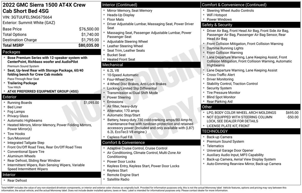 Used Car 2022 Gmc Sierra 1500  At4x For Sale Under $60,000 In Austin, Texas