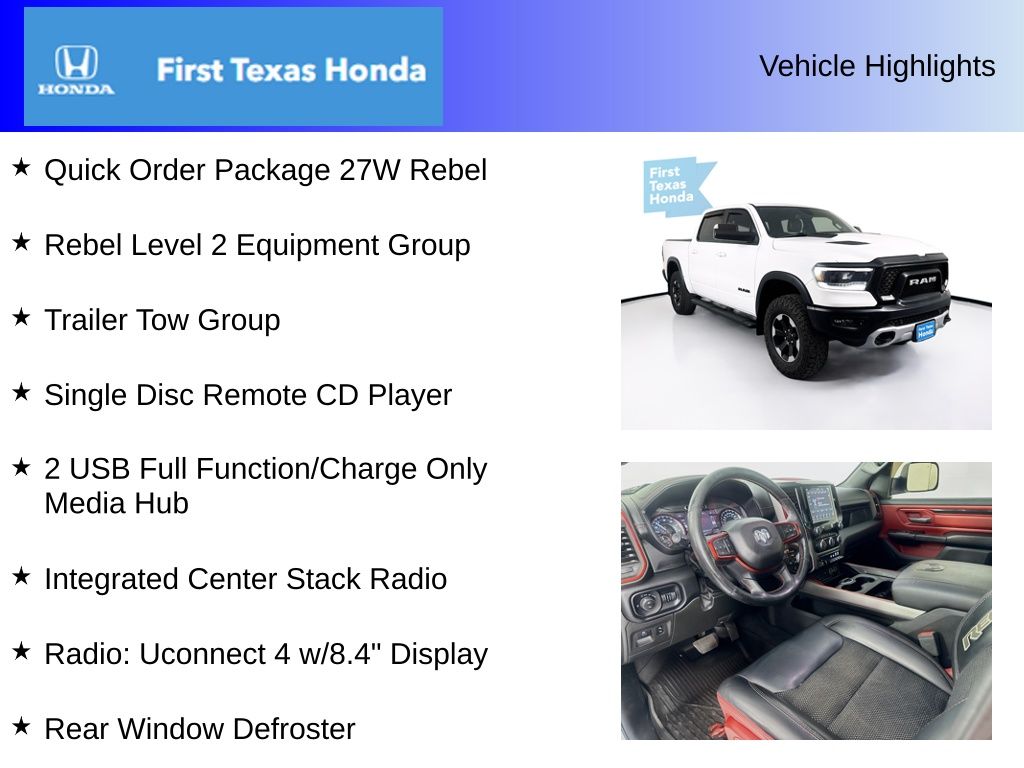 Used Car 2019 Ram 1500  Rebel For Sale Under $35,000 In Austin, Texas