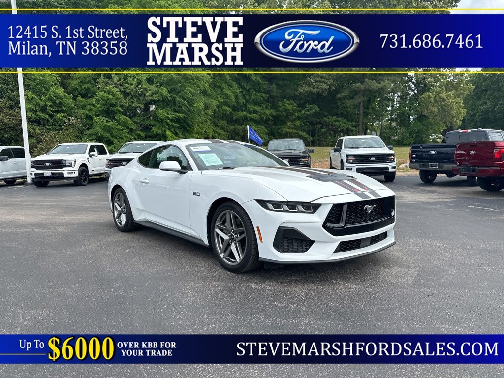 Oxford White 2024 Ford Mustang Coupe Rear-Wheel Drive Automatic