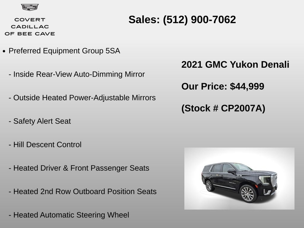 Used Car 2021 Gmc Yukon  Denali For Sale Under $50,000 In Austin, Texas