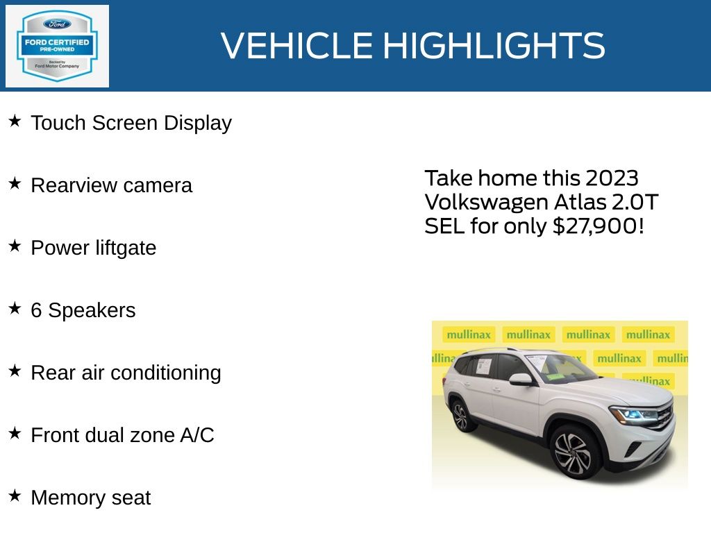 Certified Used 2023 White Volkswagen 2.0T SEL image 22