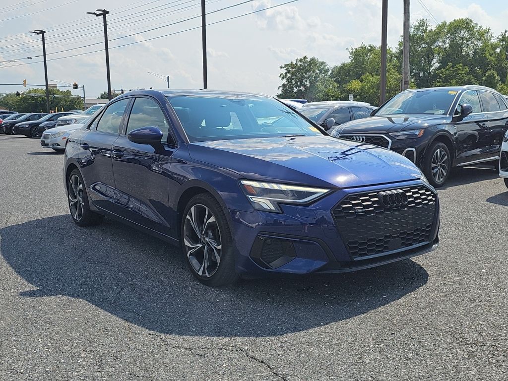 Navarra Blue Metallic 2023 Audi A3 Sedan All-Wheel Drive 7-Speed Automatic