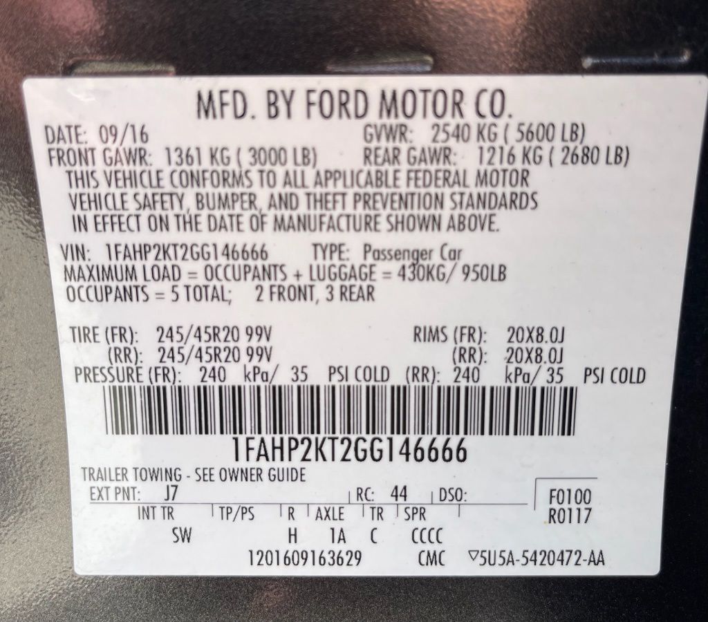 2016 Ford Taurus SHO Gray at Durrett Motor Company