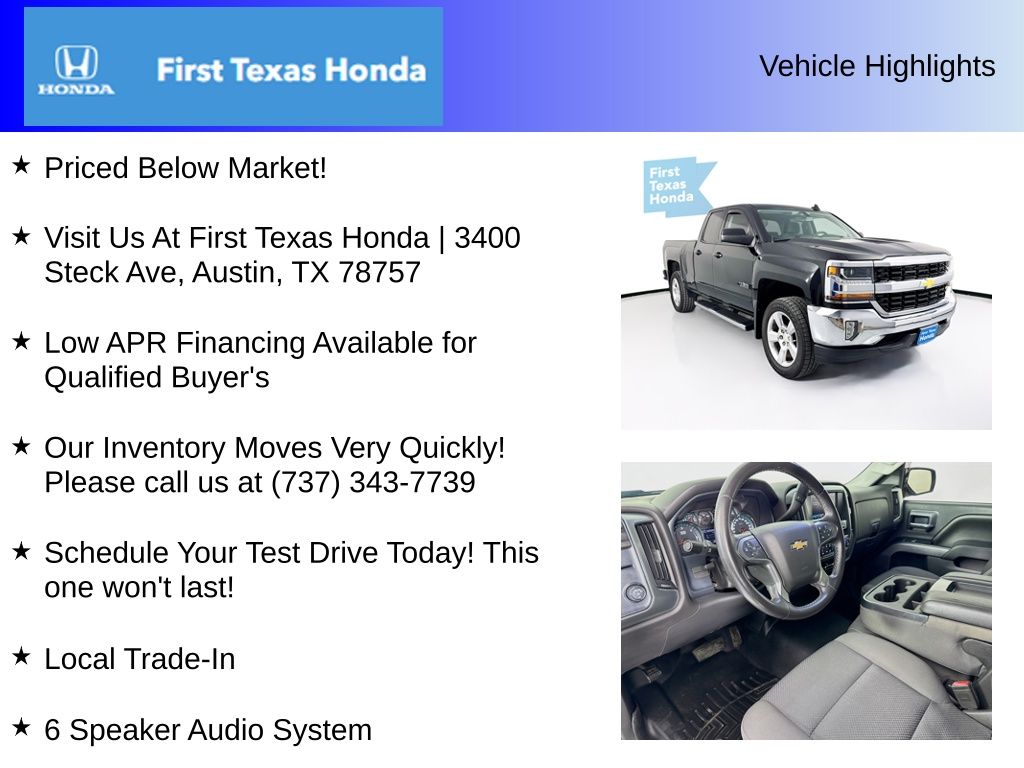 Used Car 2016 Chevrolet Silverado 1500  Lt For Sale Under $10,000 In Austin, Texas