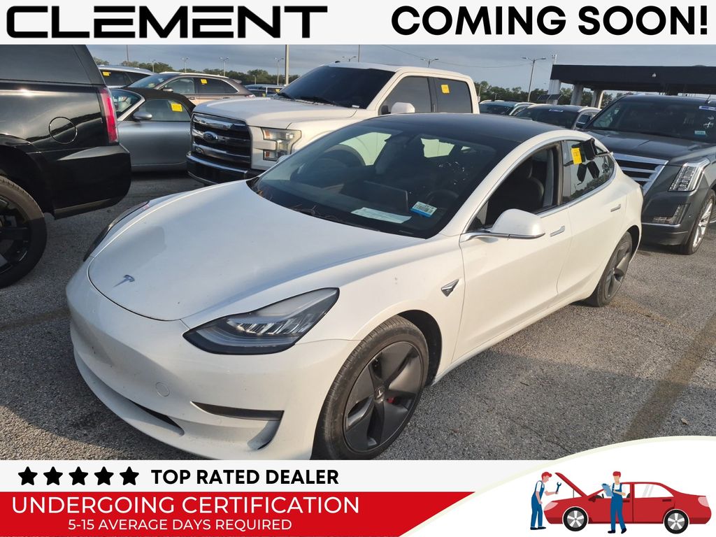 Pearl White Multi-Coat 2019 Tesla Model 3 Sedan All-Wheel Drive 1-Speed Automatic