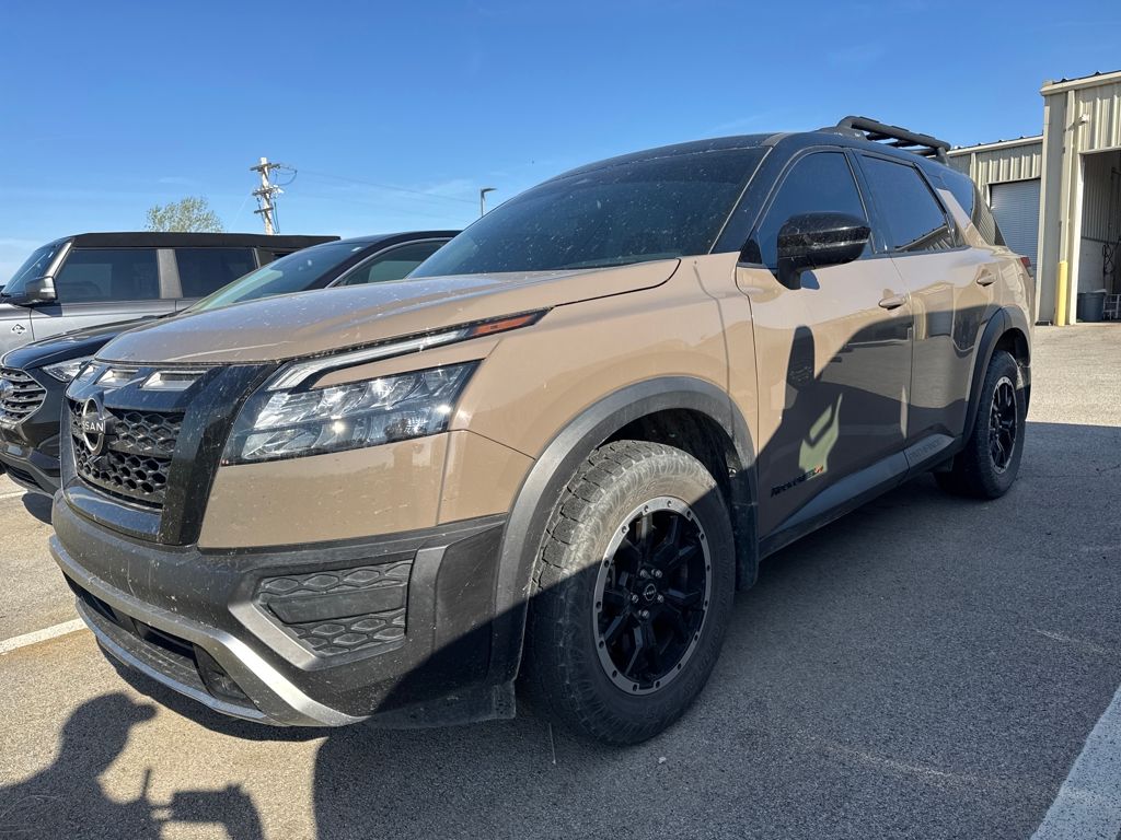 Baja Storm/Super Black Roof 2023 Nissan Pathfinder Rock Creek 4WD SUV / Crossover All-Wheel Drive 9-Speed Automatic