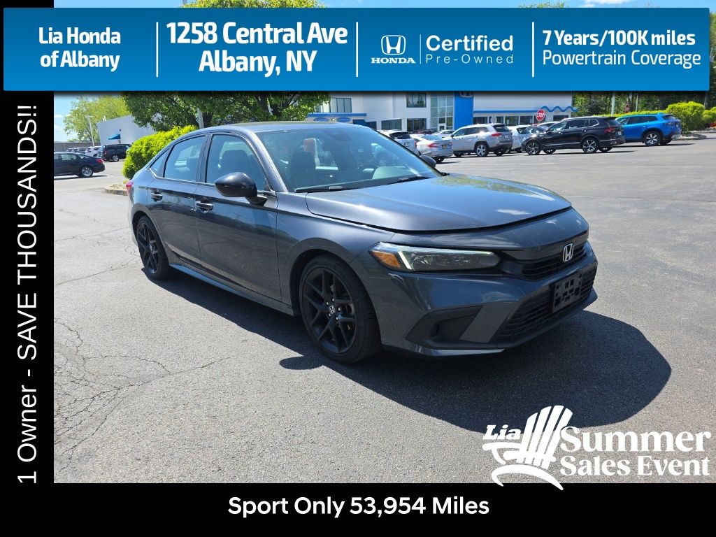 Sonic Gray Pearl 2024 Honda Civic Sport FWD Sedan Front-Wheel Drive Continuously Variable Transmission