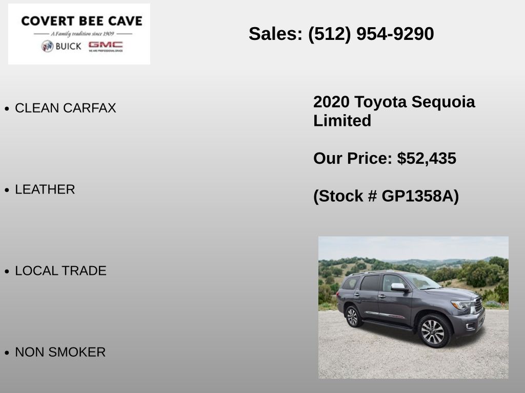 Used Car 2020 Toyota Sequoia  Limited For Sale Under $60,000 In Austin, Texas