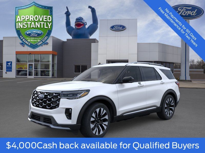 Star White Metallic Tri-Coat 2026 Ford Explorer SUV / Crossover All-Wheel Drive Automatic