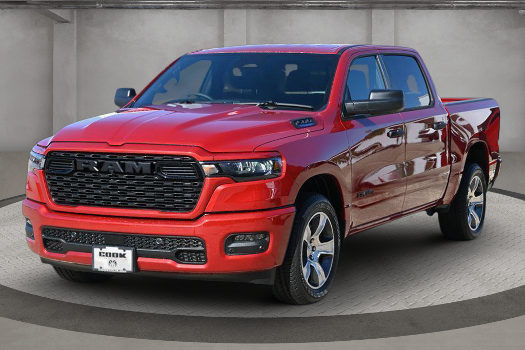 Molten Red Pearlcoat 2026 RAM 1500 Express Crew Cab RWD Pickup Truck 4X2 8-Speed Automatic