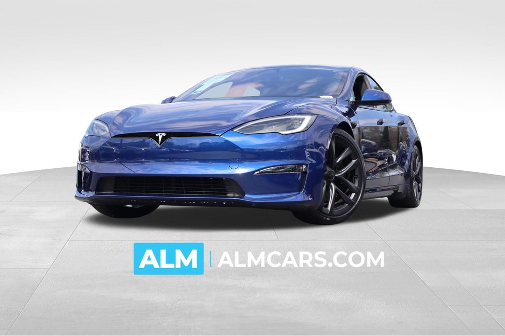 Blue 2023 Tesla Model S AWD Sedan All-Wheel Drive 1-Speed Automatic