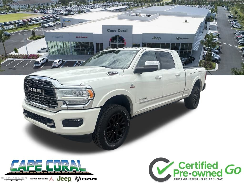 Pearl White 2020 RAM 3500 Pickup Truck Four-Wheel Drive 6-Speed Automatic
