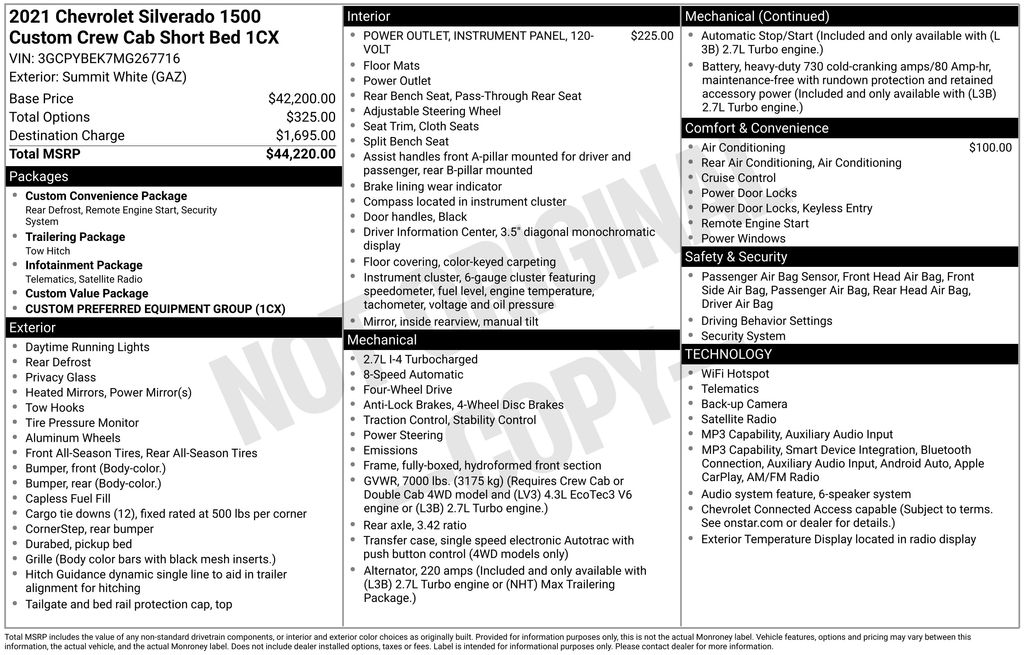 Certified Used 2021 White Chevrolet Custom image 6