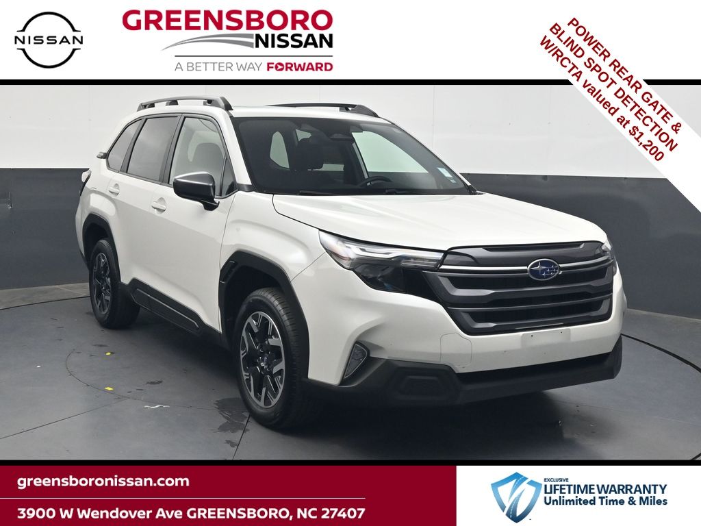 Crystal White Pearl 2025 Subaru Forester SUV / Crossover All-Wheel Drive Continuously Variable Transmission