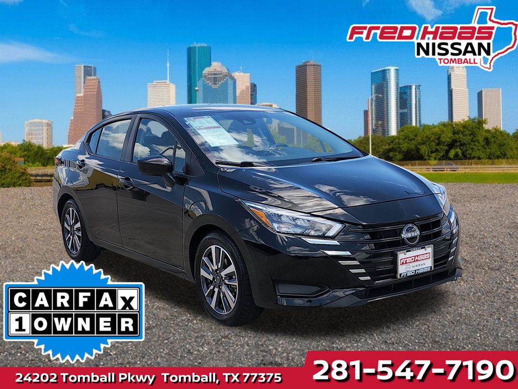 Super Black 2025 Nissan Versa Sedan Front-Wheel Drive Continuously Variable Transmission
