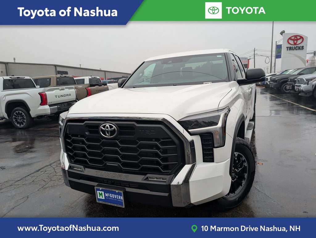 Ice Cap White 2025 Toyota Tundra SR5 CrewMax Cab 4WD Pickup Truck Four-Wheel Drive Automatic