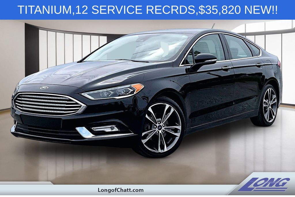 Shadow Black 2017 Ford Fusion Titanium Sedan Front-Wheel Drive 6-Speed Automatic